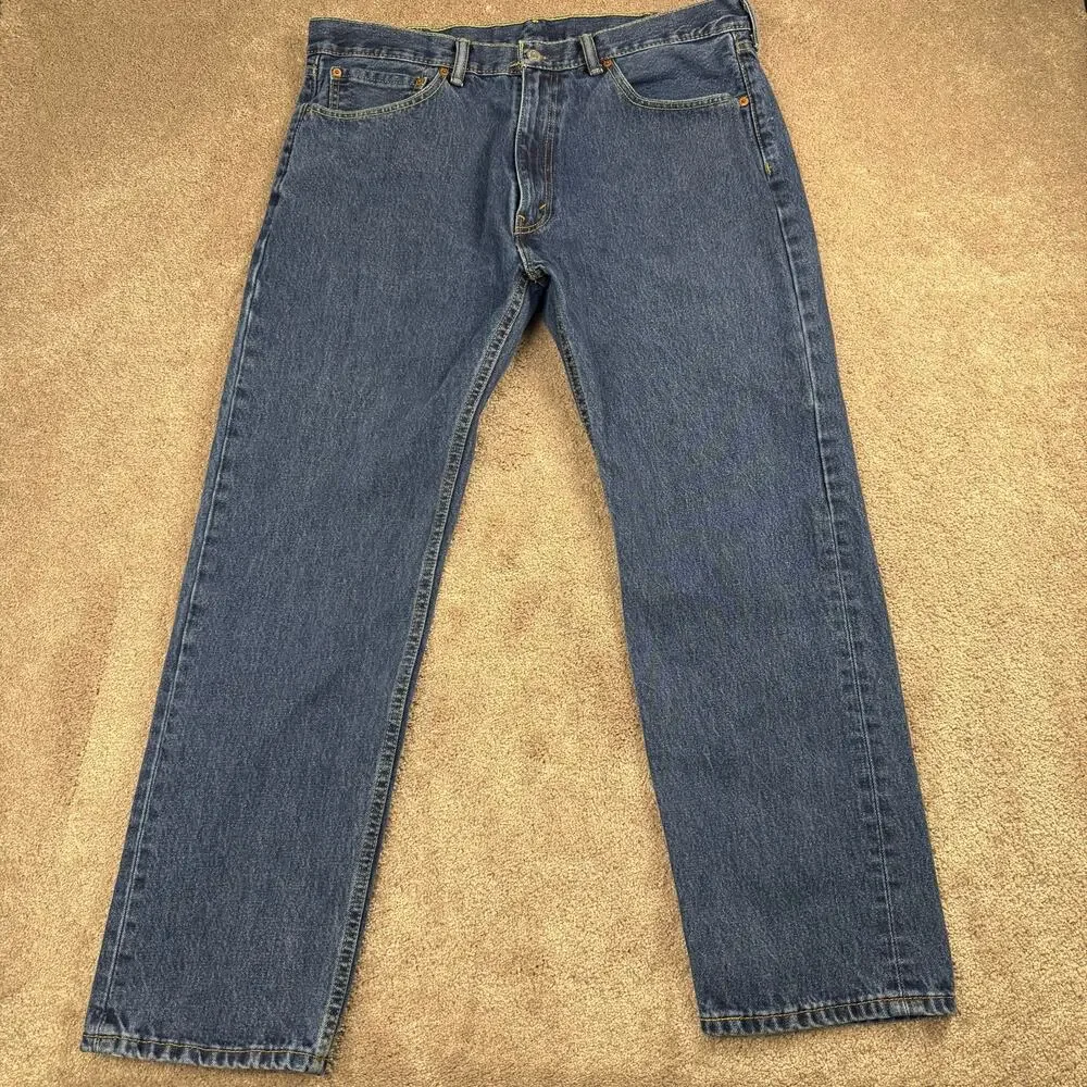 Levi's 505 Size 38x28 Medium Wash Straight Leg Denim Jeans Workwear Dad
